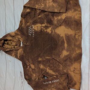 Taylor Swift Evermore Right Where You Left Me Hoodie Acid Wash Large and Rare